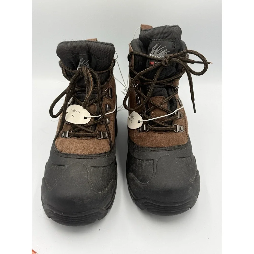 Itasca Windsor Thinsulate Winter Snow Boots Brown Leather Men's Size 9